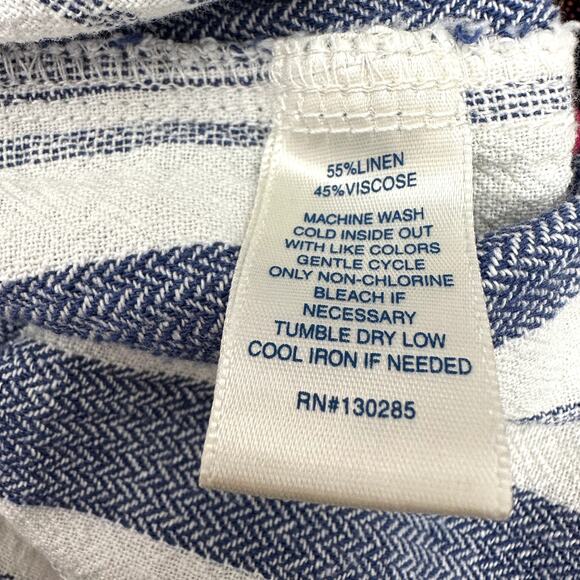 Per Se Striped Linen Blend Shorts - Picture 9 of 9